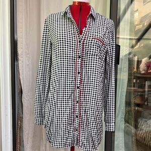 Women’s Black and White Checkered Sleep Shirt